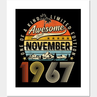 Awesome Since November 1967 Vintage 56th Birthday Posters and Art